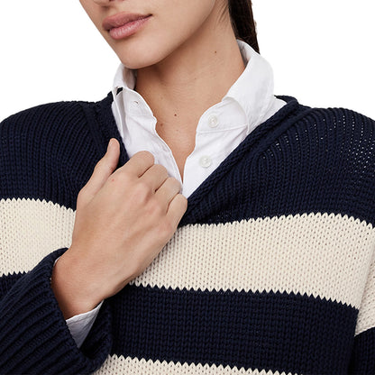 Custom Striped Crew Neck Women Sweater - PG7284