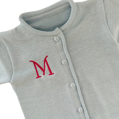 Wholesale Custom Baby Sweater Button-Up Rollneck 7GG Chunky Knit Cardigan 100%Organic Cotton