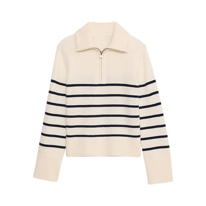 Custom Striped Cashmere Knit Women Sweater- PF7262