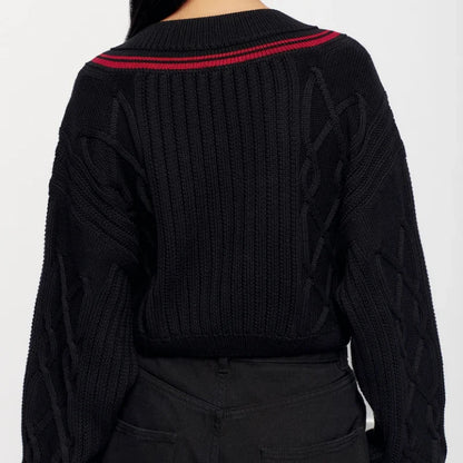 Custom Fashion V-neck Women’s Knitted Sweater