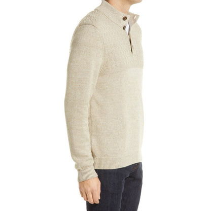 Custom Wool Cashmere Blend Knit Sweater with Button Detail – OEM/ODM Available