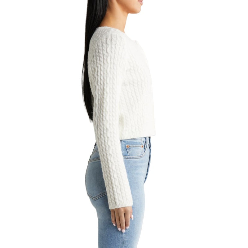 Custom Acrylic Crew Neck Sweater | Cable Knit Cardigan - OEM/ODM Available