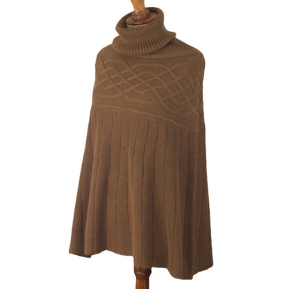 Custom 100% Cotton Knit Poncho Sweater – Crew Neck Design