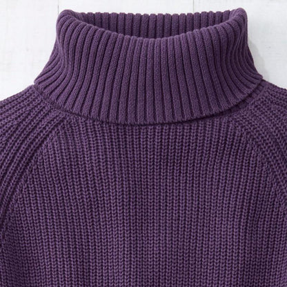 Custom 100% Cotton Turtleneck Women’s Knitted Sweater - Soft and Warm High-Quality Knitwear for Women