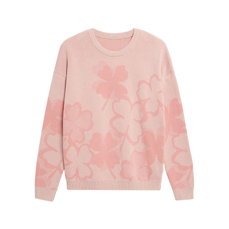 Custom Jacquard Flower Women Sweater - PG5308