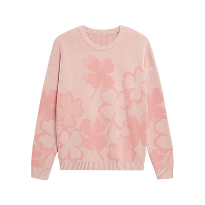 Custom Jacquard Flower Women Sweater - PG5308