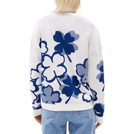 Custom Jacquard Flower Women Sweater - PG5308