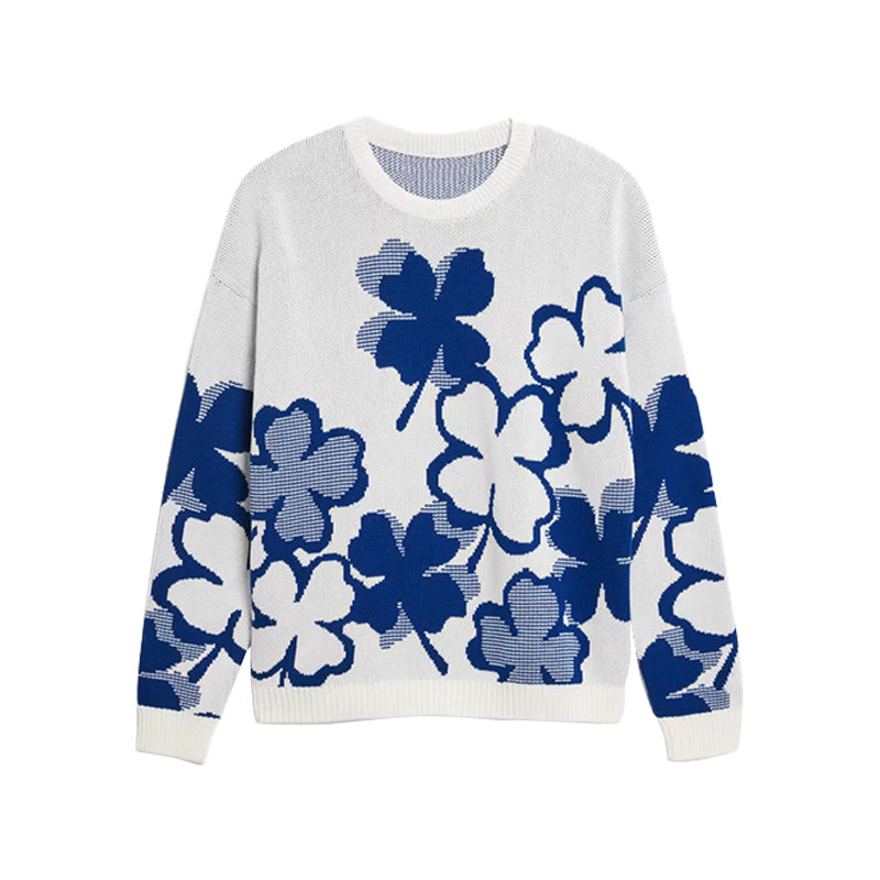 Custom Jacquard Flower Women Sweater - PG5308
