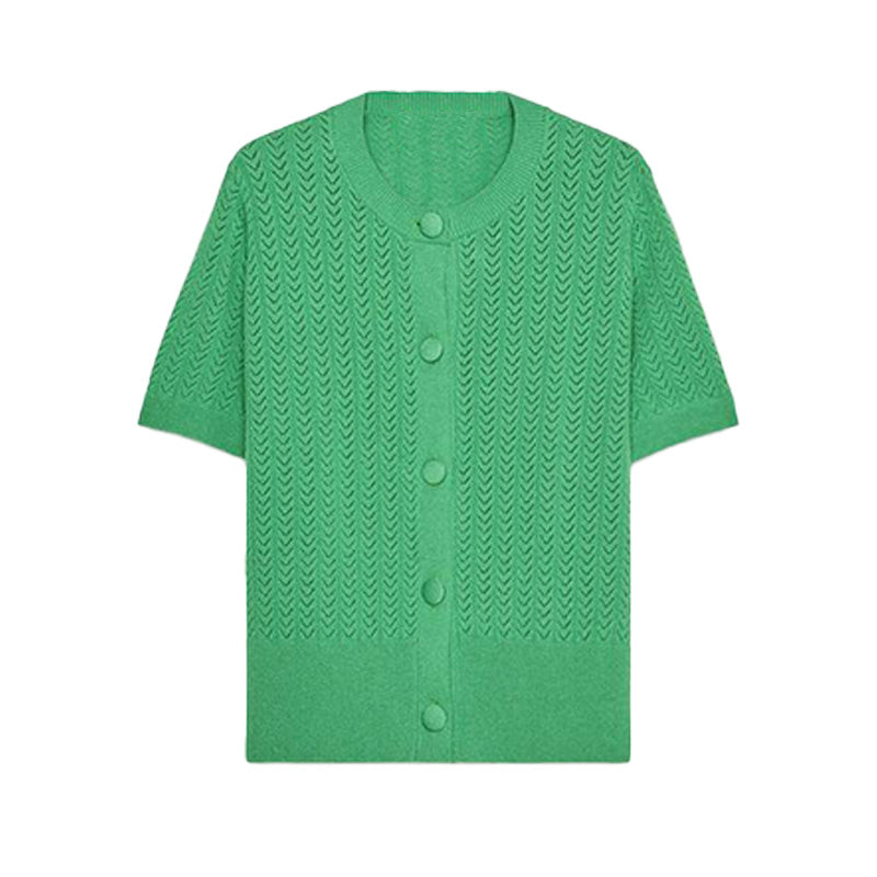 Custom Cotton Blend Women Knit Short Sleeves - PG53011