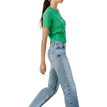 Custom Cotton Blend Women Knit Short Sleeves - PG53011