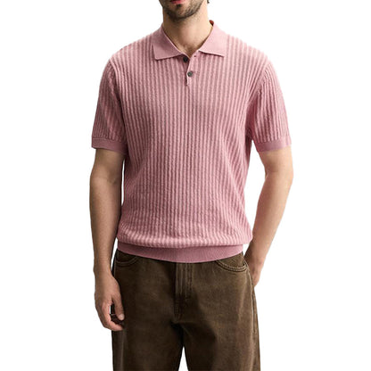 Custom Ribbed Men Knit Short Sleeves - PG53012
