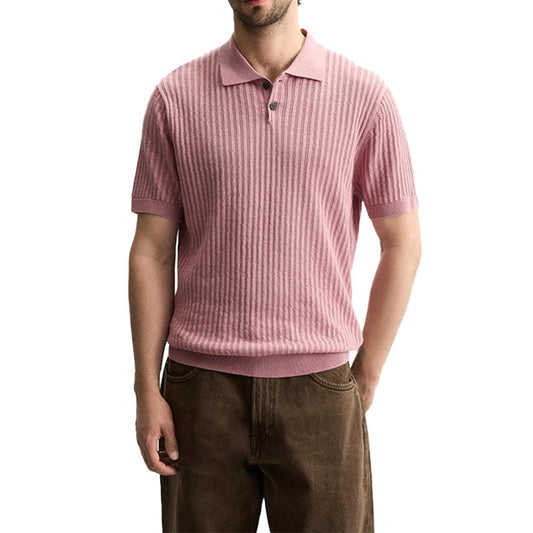 Custom Ribbed Men Knit Short Sleeves - PG53012