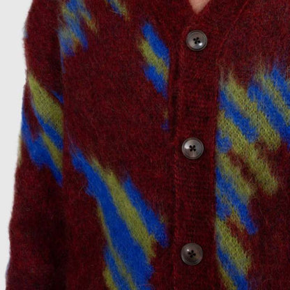 Custom Mohair Jacquard Cardigan | Artisan Knitwear