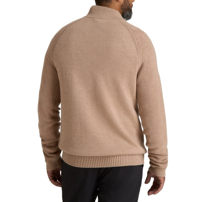 Wholesale Custom Man Knit Sweater Quarter-Zip 7GG Chunky 1/4 Pullover Merino Wool