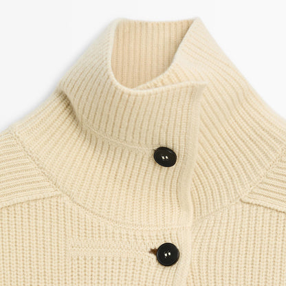 Custom Women's Ribbed High Neck Button Cardigan - PG10226