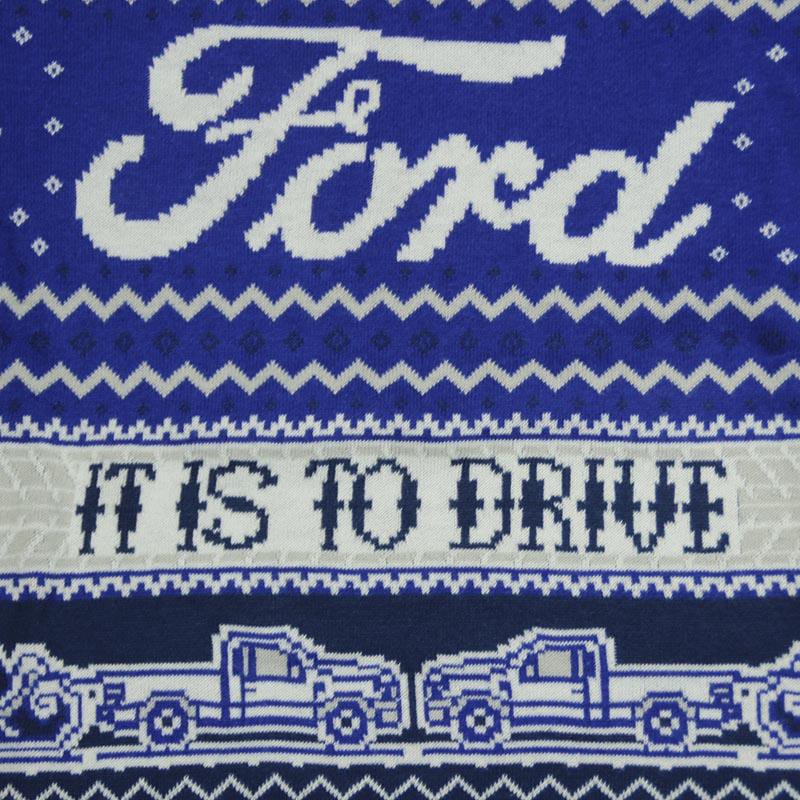 Custom Logo Knitted Ugly Christmas Blue Sweater Car Corporation Brand 100%cotton