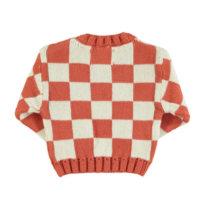 Wholesale Custom Baby Sweater Checkered 7GG Chunky Knitwear 100%Organic Cotton