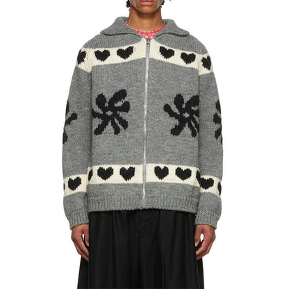 Custom OEM/ODM 100%cotton Zipper Jacquard Men’s Knit Cardigan | Sweater Manufacturer