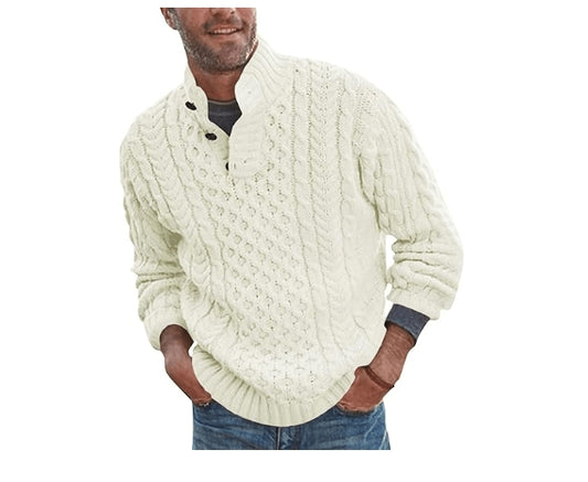 OEM/ODM Cable Button Men’s Sweater | Knit Sweater Manufacturer