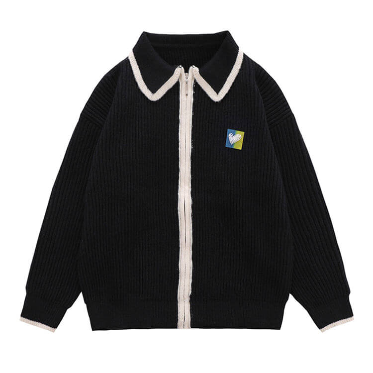 Custom Cotton Zipper Polo Men’s Knit Cardigan | Sweater Manufacturer