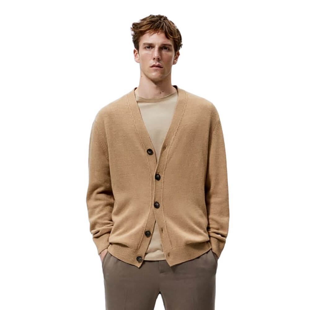 OEM/ODM 100%cotton V-neck Botton Men’s Cardigan | Sweater Manufacturer
