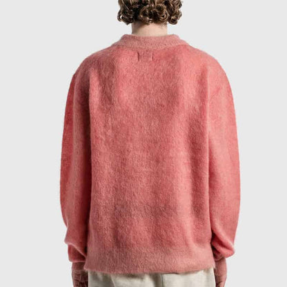 Custom OEM/ODM Mohair Fashionable Pink Color Sweater | Knitwear Manufacturer