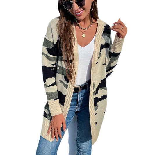 Urban Chic – Custom Camouflage Knit Cardigan for Women
