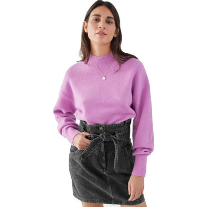 OEM/ODM Custom Cotton-Acrylic Solid color Women Knit Pullover | Knitwear Manufacturer