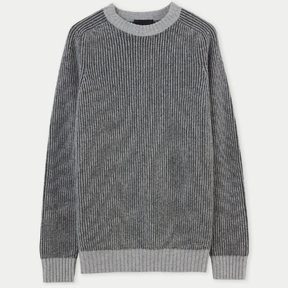 2023 custom knit sweater Men_s Cashmere Rib Knit Crew Neck Taupe knitted jumper Pullover r knit sweater men