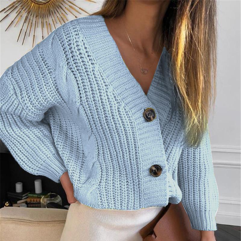 Casual Elegance – OEM/ODM V Neck Knitted Cardigan for Women