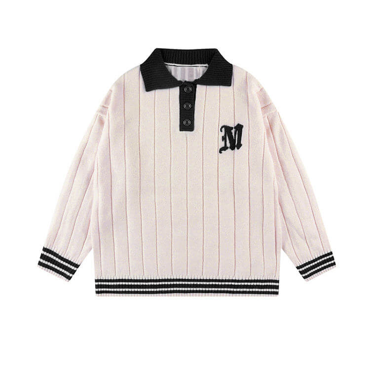 OEM/ODM Custom Embroider Logo Polo Button Men’s Sweater | Knit Sweater Manufacturer