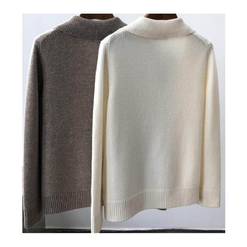 OEM/ODM Polo Cashmere Solid Color Men’s Sweater | Knit Sweater Manufacturer