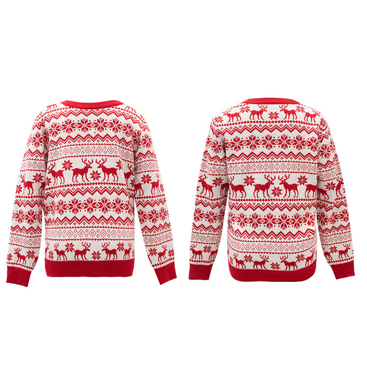 New Design Custom Pullover O-neck Sweater Acrylic Christmas Sweater