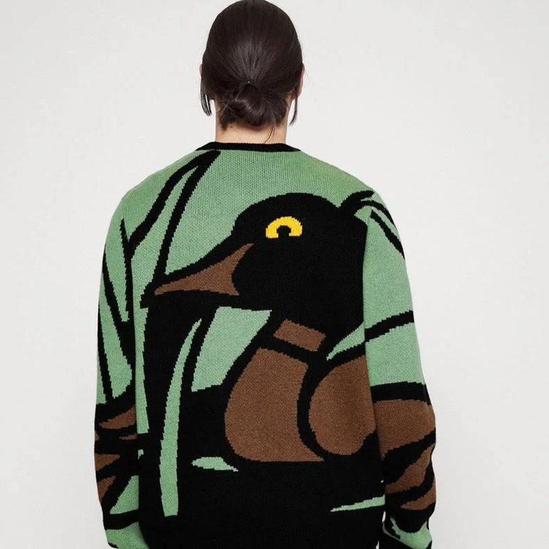 Custom OEM & ODM sweater men pullover Jacquard knitwear factory Long Sleeve winter