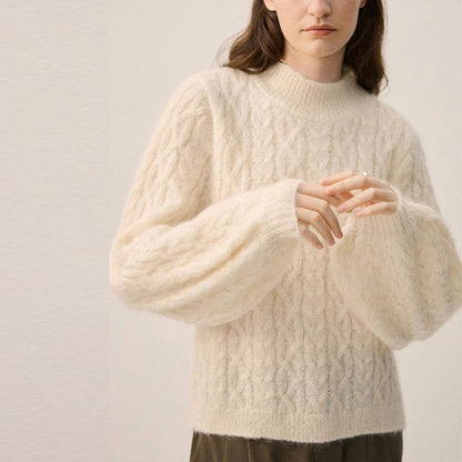 Custom Sweaters High Quality OEM Mohair Blend Autumn Winter Women Sweaters