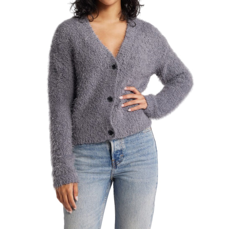 Custom Sassy Sweater | Boucle Knit Cardigan - OEM/ODM Polyester Sweater Manufacturer