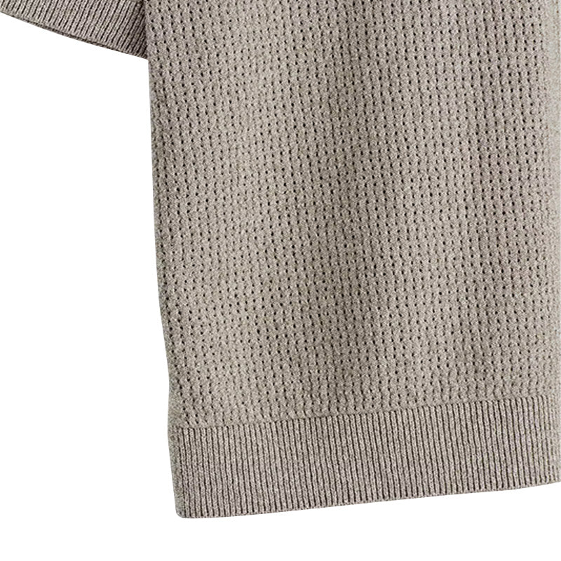 Custom Crochet Mesh Men Knit Short Sleeves - PG6511