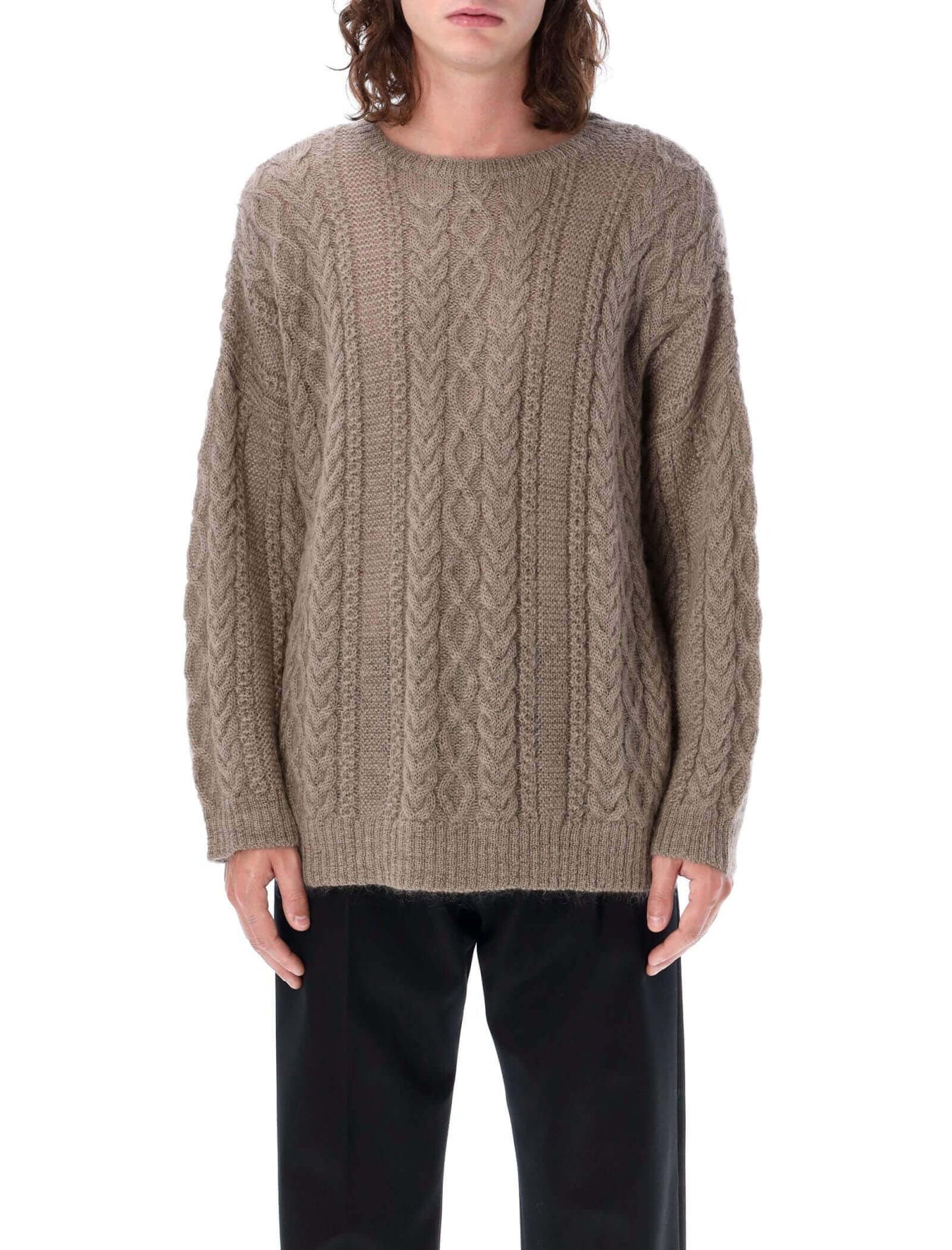 Cable-Knit Wool Sweater in Brown | Bespoke Knitwear Manufacturer