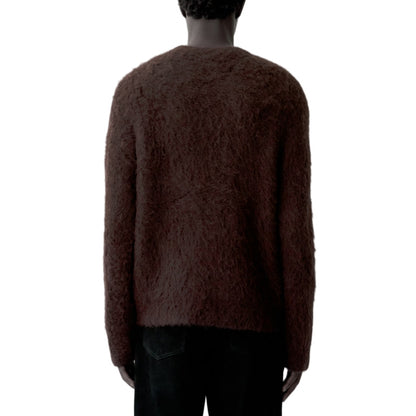 Wholesale Custom Men Knit Sweater Oversize Lightweight Crew Neck Crew Neck Mohair Alpaca Blend