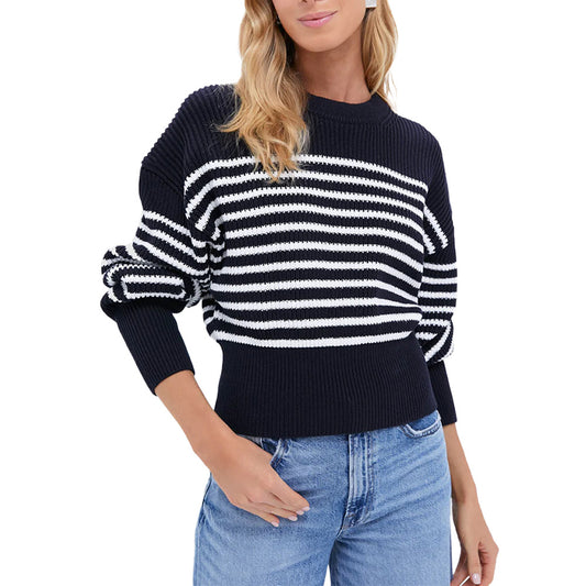 Custom Striped Chic Women Sweater - PG7253