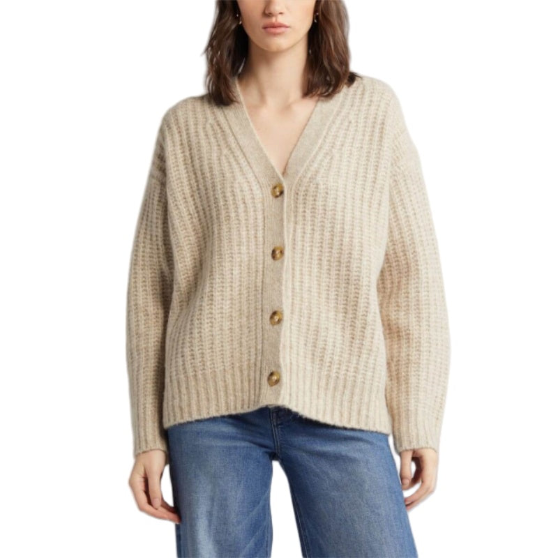 Custom Wool Solid Color Knit Cardigan | Knit Sweater Manufacturer