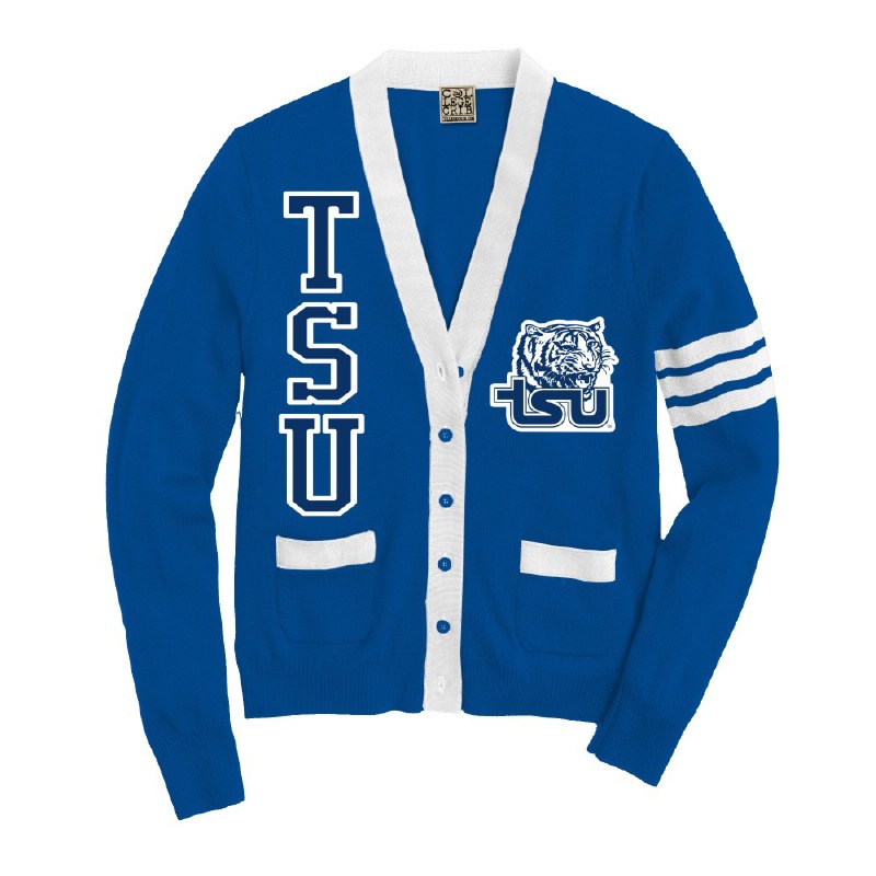 Custom Logo Letterman/Varsity Knitted Sweater Blue TSU