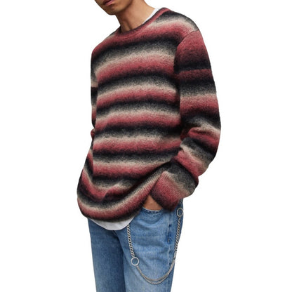 Custom Mohair Striped Sweater - OEM/ODM Men's Knitted Pullover