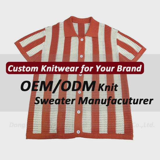 striped crochet men knit short sleeves 