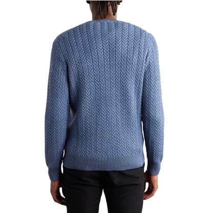 Wholesale Custom Man Knit Sweater Crew Neck Long Sleeve 7GG Winter/Fall Pullover Wool Blend