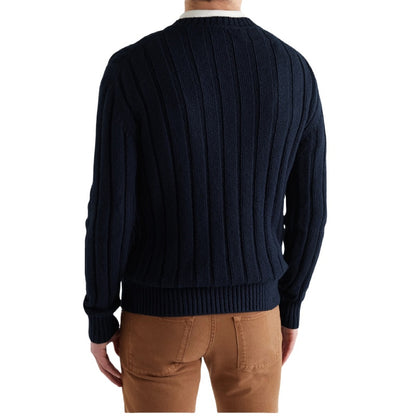 Wholesale Custom Man Knit Sweater Ribbed Round Neck Pullover Cashmere Blend