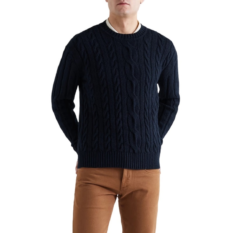 Wholesale Custom Man Knit Sweater Ribbed Round Neck Pullover Cashmere Blend