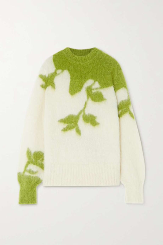 Leaves Logo Mohair Pullover Sweater | Premium Knitwear Manufacturer