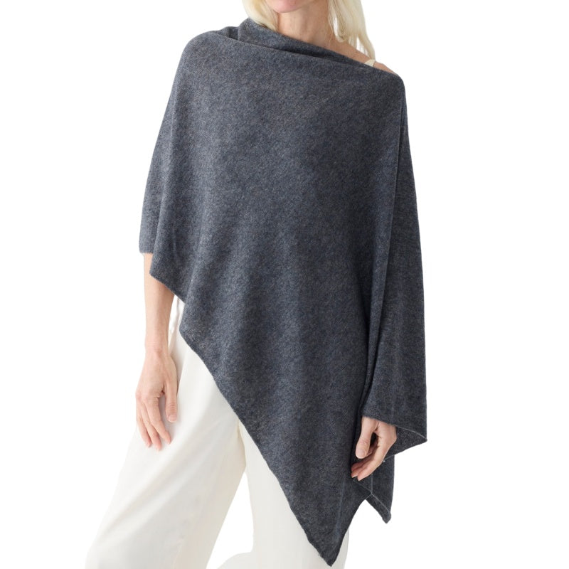 Custom Wool Blend Poncho – Elegant and Versatile Crew Neck Design