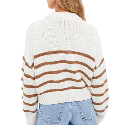 Custom Striped Women Sweater - PG7251